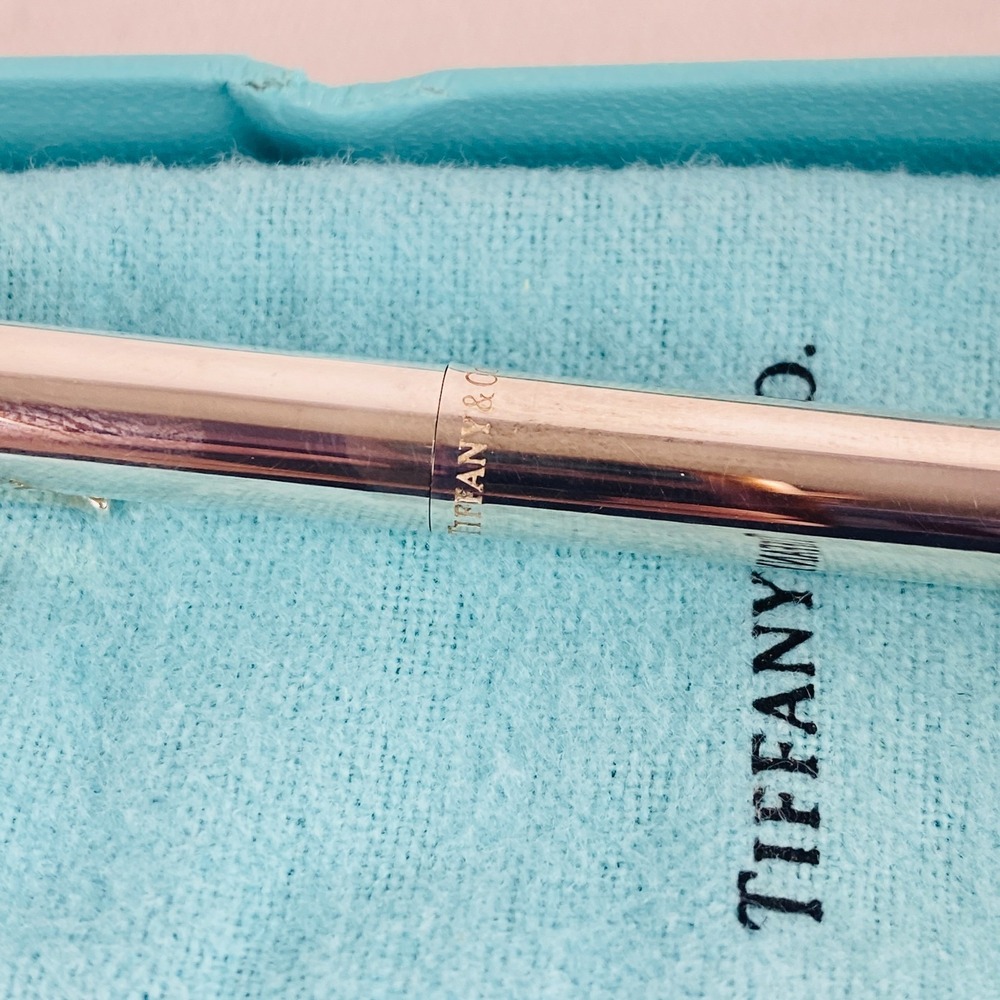 Tiffany & Co Sterling Silver T-Clip Retractable Ballpoint Pen Box Pouch-Engraved - Picture 6 of 6